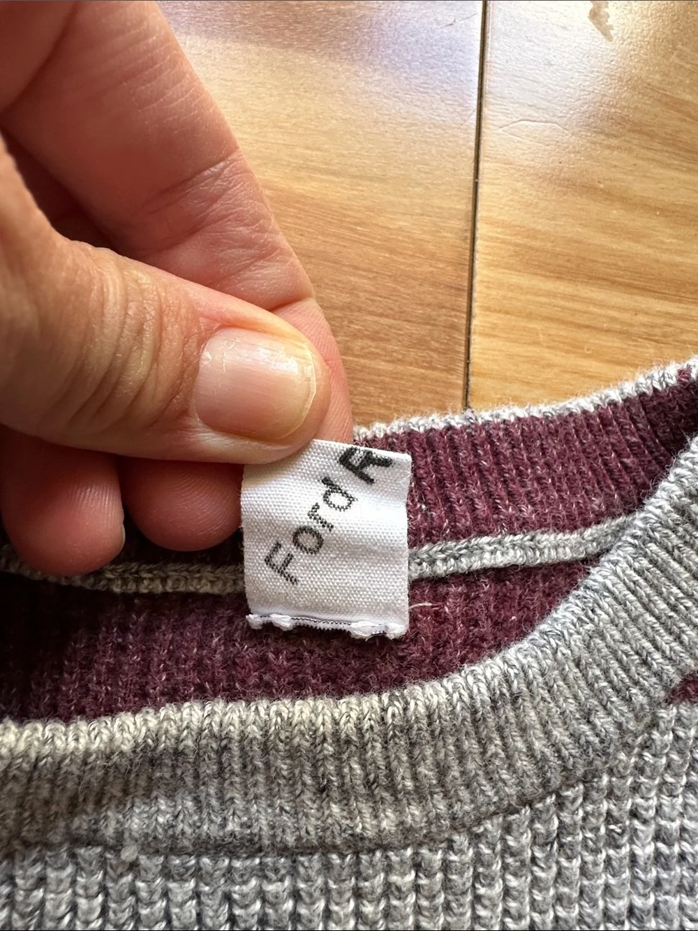 GAP Maroon and Gray Striped Crewneck Sweater 3T